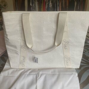 Victoria's Secret White/cream Rhinestone Tote